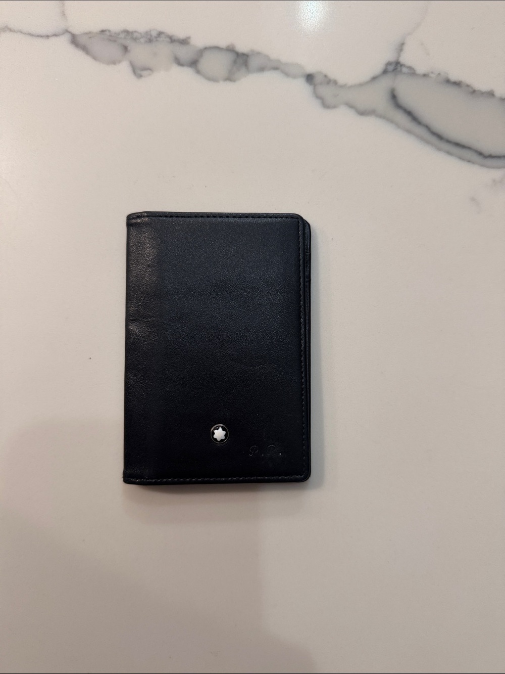 Montblanc Black Leather Card & Key Holder with Emblem